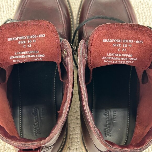 Milwaukee Moc Toe Boots Mens 10 Bradford Oxblood Leather Wedge Workwear Classic - Picture 6 of 13